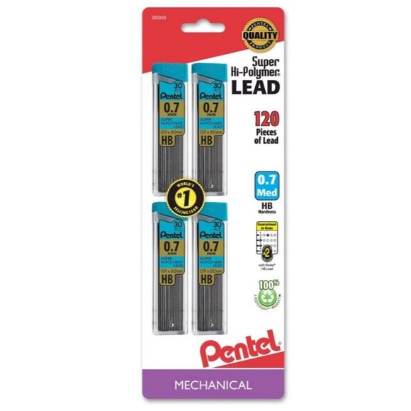 Pentel #2 Mechanical Pencil Lead Refill, 0.7mm, 4ct 2pk - Picture 3 of 5
